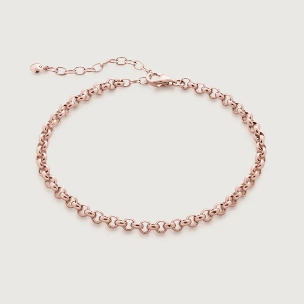 NEW Monica Vinader 18k Rose Gold Vintage Chain Bracelet